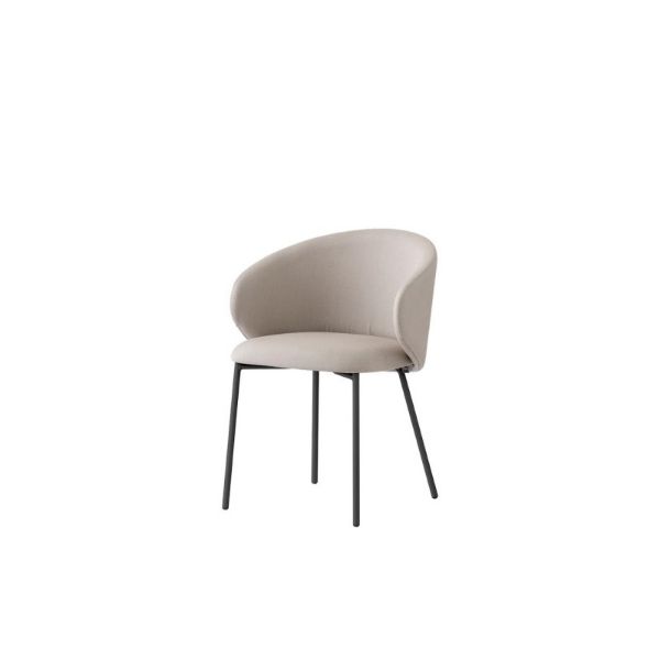 Picture of Chair cb/1999 tuka, connubia, dimensions 55x56x76cm, with arms, matt black metal frame, upholstered sand cros fabric (p15/skz)