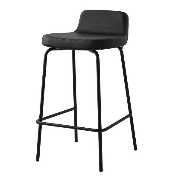 Picture of Stool cb/2110 riley, connubia, dimensions 80x43x47.5cm, matt black metal frame, upholstered in black fabric (p15/315)