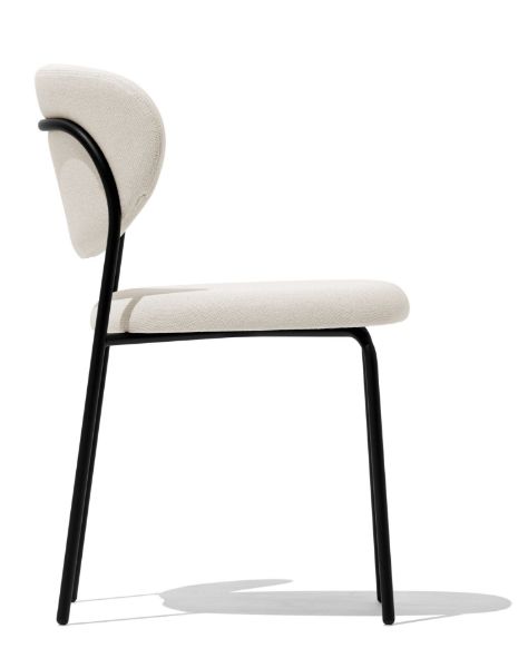 Picture of Chair cb/2135 cozy, connubia, dimensions 50x54x80.5cm, matt black metal frame, upholstered in sand cros fabric (p15/skz)