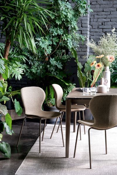 Picture of Chair cb/2310 ops!, connubia, dimensions 48x54x81cm, matt lava metal frame, upholstered in taupe cros fabric (p38m/sla)