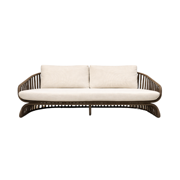 Picture of Sofa 2 seater, calypso, aluminium mocca, with 3 cushions ice, 182.9x85.1x74.9cm