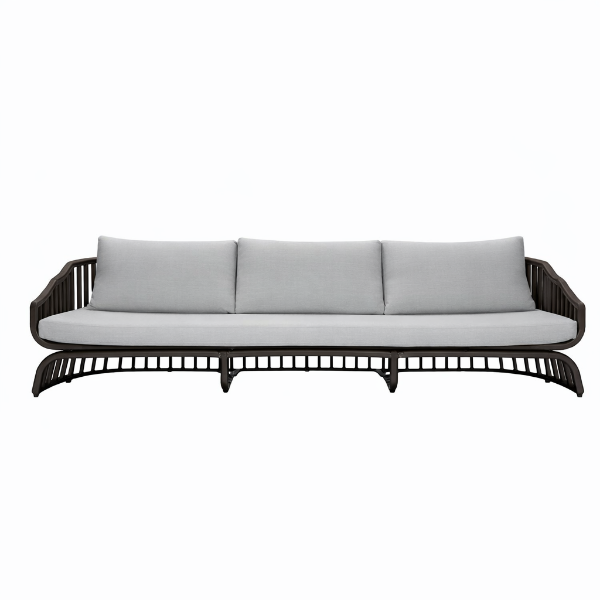 Picture of Sofa 3 seater, calypso, aluminium mocca, with 3 cushions ice (s&b), 243.8x85.1x74.9cm