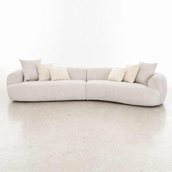 Picture of Sectional sofa 2 pcs, vera, grey, with cushion cream, 383x176x71cm