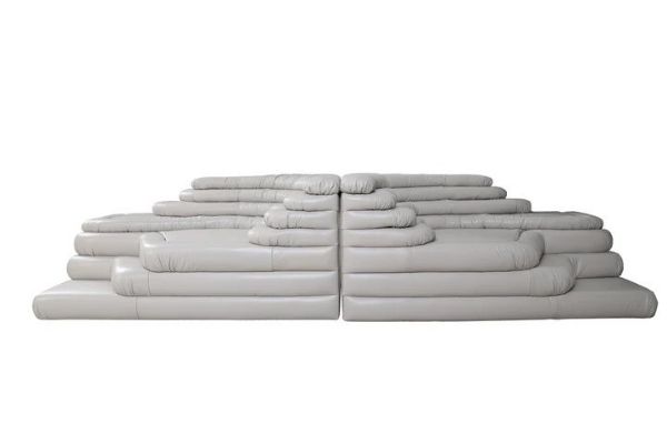 Picture of Sofa, lorenzo upland, full cow leather, crystal white, 312x91x70cm