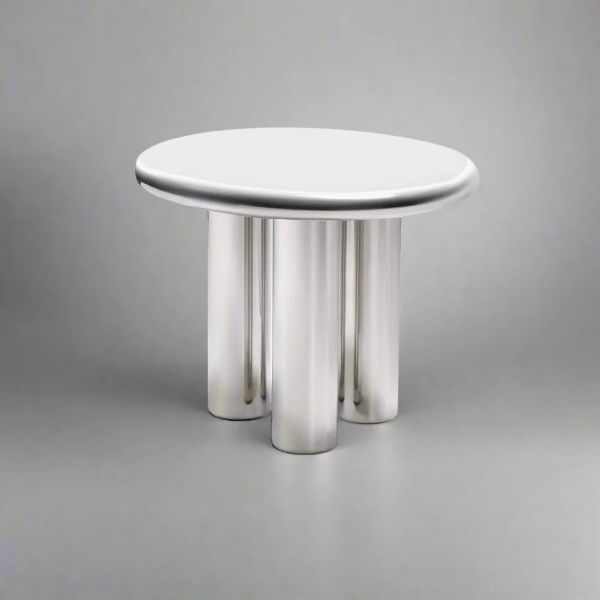 Picture of Coffee table, axis, panel and frame mirror stainless steel, dia.60x50cm