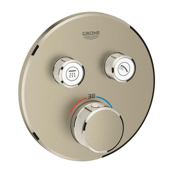 Picture of Thermostat for concealed installation 29119en0 grt smartcontrol, grohe, with 2 valves, round, brushed nickel