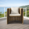 Picture of Armchair, nodi, caramel, 2 cushions champagne, 81x80x81cm 