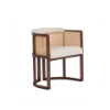 Picture of Chair with armrest, bungalow, wood structure, cushion cream, 62x49x69cm 