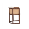 Picture of Chair with armrest, bungalow, wood structure, cushion cream, 62x49x69cm 