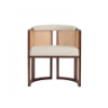 Picture of Chair with armrest, bungalow, wood structure, cushion cream, 62x49x69cm 