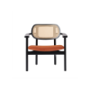 Picture of Chair with armrest, cleo, wood black matte, cushion camel, 69.5x62.5x73cm 