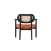 Picture of Chair with armrest, cleo, wood black matte, cushion camel, 69.5x62.5x73cm 