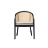 Picture of Chair with armrest, nube, black wood, cushion cream, 59x58x78cm  