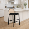 Picture of Counter stool, noa, wood, cushion black, 51x52x88cm