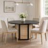 Picture of Dining table, sinclair, wood, black-cream, dia.120x75cm 
