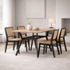 Picture of Dining table, nico, ash veneer natural, metal bronze legs, 140x80x75cm 