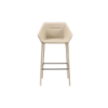 Picture of Bar stool, nicky, leather, light grey, 65x56x101cm 