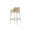 Picture of Bar stool, nicky, leather, light grey, 65x56x101cm 