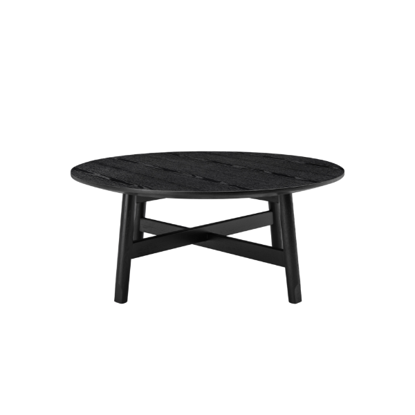 Picture of Coffee table, bento , wood structure, black, dia.85x35cm