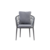 Picture of Chair with armrest, amaya alu, antracite+cushion taupe,  55x65x80cm