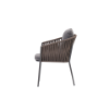 Picture of Chair with armrest, plinto alu, antracite+taupe, 58x65x80cm