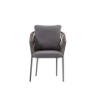 Picture of Chair with armrest, plinto alu, antracite+taupe, 58x65x80cm