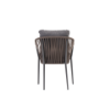 Picture of Chair with armrest, plinto alu, antracite+taupe, 58x65x80cm