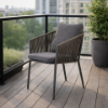 Picture of Chair with armrest, plinto alu, antracite+taupe, 58x65x80cm