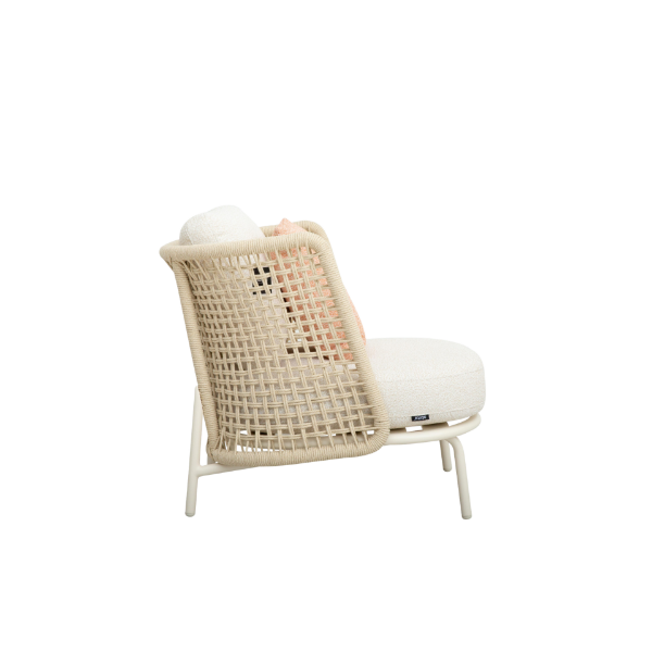 Picture of Lounge chair, lima, aluminium, white, cushion white, natural rope, 80x89x75cm