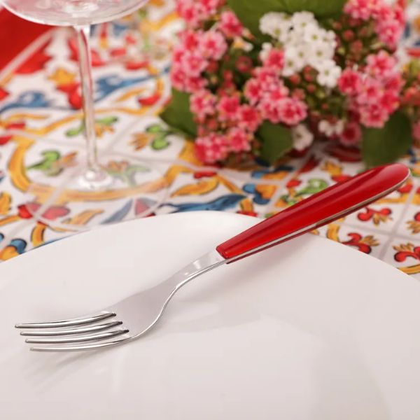 Picture of Table fork, real, red 73