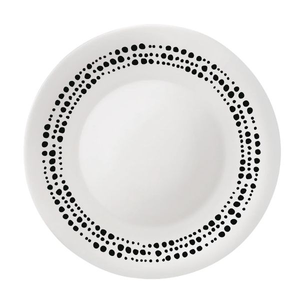 Picture of Dinner plate, cm 27x1.95, white moon polka dots