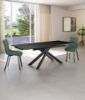 Picture of Table, extendable, top ceramic, legs metal, black marble, 80cm X 140 /200cm H. 76cm