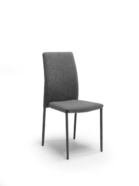 Picture of Chair, leda, dark grey easy-clean fabric seat, legs in metal upholstered in dark grey fabric, 42cm X 52cm H. 96cm