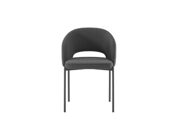 Picture of Chair, greta, upholstered in dark gray fabric, legs in painted metal, 52cm X 55.5cm H. 78.5cm