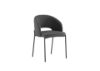 Picture of Chair, greta, upholstered in dark gray fabric, legs in painted metal, 52cm X 55.5cm H. 78.5cm