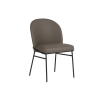 Picture of Side chair, sophie, black metal, pu leather grey, 49x56x82cm
