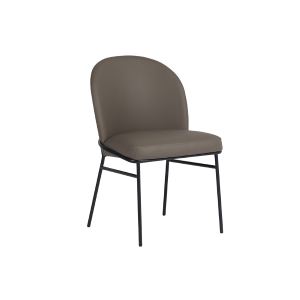 Picture of Side chair, sophie, black metal, pu leather grey, 49x56x82cm