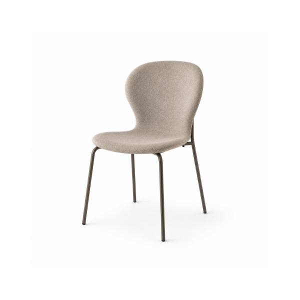 Picture of Chair cb/2310 ops!, connubia, dimensions 48x54x81cm, matt lava metal frame, upholstered in taupe cros fabric (p38m/sla)