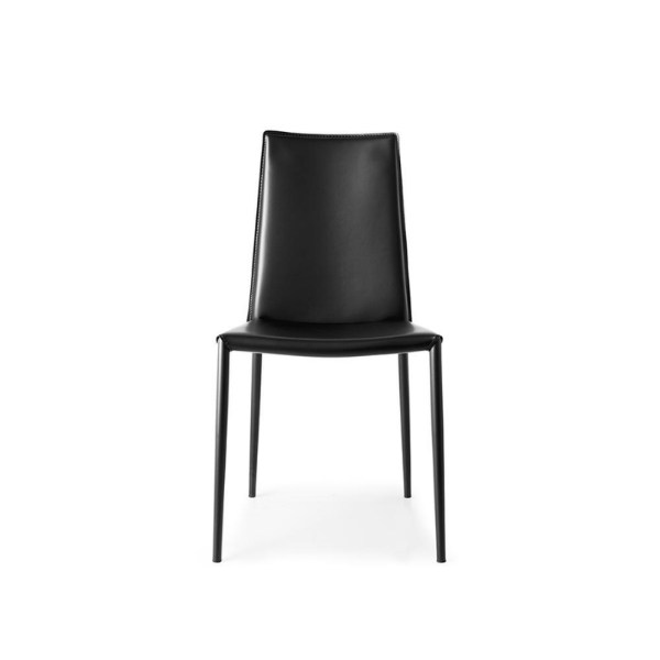 Picture of Chair cb/1257 boheme, connubia, dimensions 48x52x90cm, matt black metal frame, upholstered regenerated leather black (p15/315)