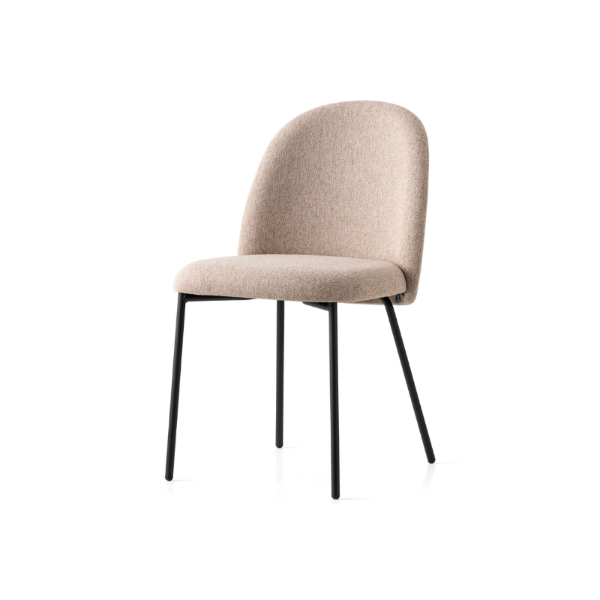 Picture of Chair cb/1993 tuka, connubia, dimensions 46x57x81cm, matt black metal frame, upholstered sand cros fabric (p15/skz)