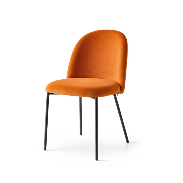 Picture of Chair cb/1993 tuka, connubia, dimensions 46x57x81cm, matt black metal frame, upholstered saffron yellow cros fabric (p15/slm)