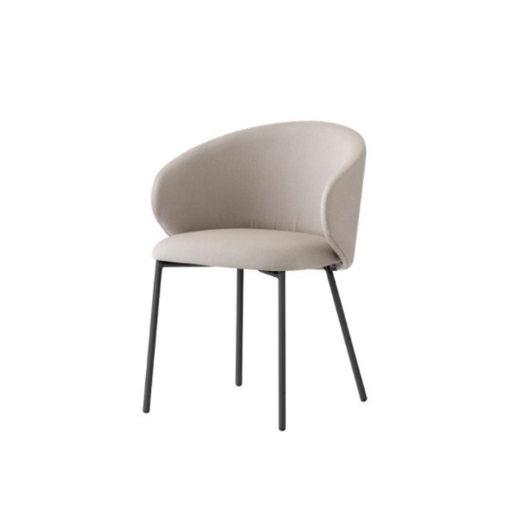 Picture of Chair cb/1999 tuka, connubia, dimensions 55x56x76cm, with arms, matt black metal frame, upholstered sand cros fabric (p15/skz)