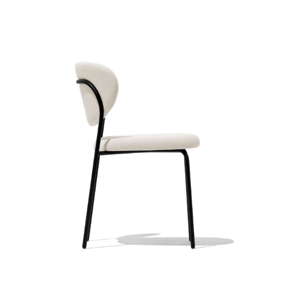 Picture of Chair cb/2135 cozy, connubia, dimensions 50x54x80.5cm, matt black metal frame, upholstered in sand cros fabric (p15/skz)