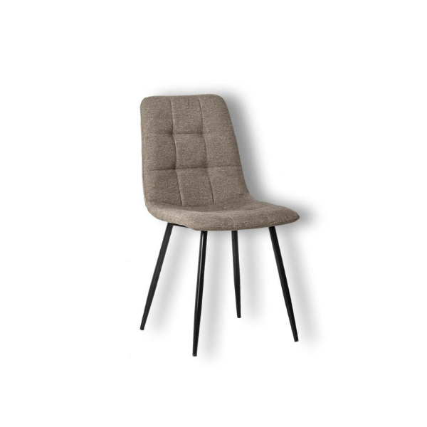 Picture of Chair om/454/be alma, stones, diemnsions 81x55x44cm, black metal structure, padded fabric upholstery, beige