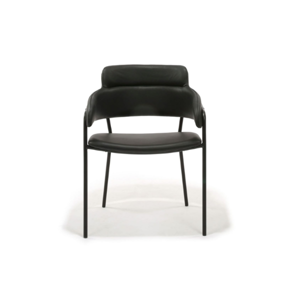 Picture of Chair pu605 a-8109 sophia, with arms, metalic structure, synthetic leather upholstery, black