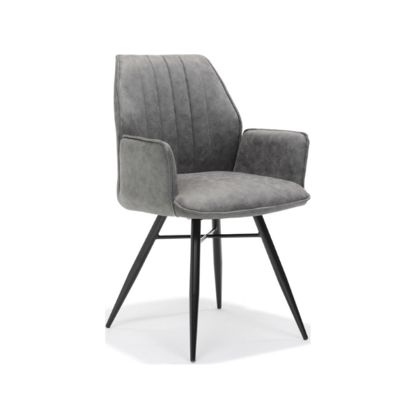 Picture of Chair dc424 h567d-21 gio, black metalic structure, polyester upholstery, deep grey