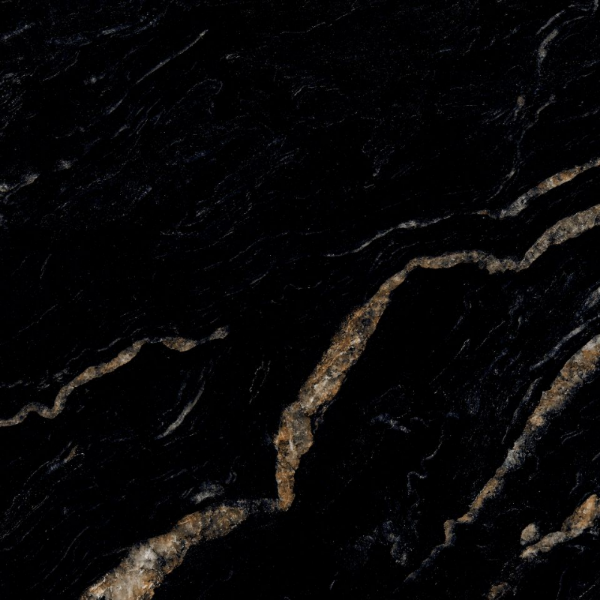 Picture of Floor tile bar black, marble effect, glossy, 60x120