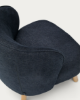 Picture of Poltron Ulit me chenille gri-blu dhe këmbë prej druri masiv ahu me finiturë natyrale