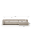 Picture of Divan Blok 4-vendësh me chaise longue në anën e djathtë, i veshur me chenille bezhë, 330 cm, FSC Mix Credit