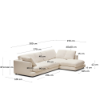 Picture of Divan Gala 4-vendësh me chaise longue në anën e djathtë, i veshur me chenille bezhë, 300 cm, FSC Mix Credit